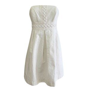 Lilly Pulitzer Strapless White Embroidered Sundress